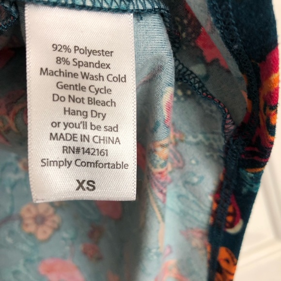 Women Short Sleeve Irma Leggings Material Soft Size XS LuLaRoe Floral Butterfly - Picture 6 of 6